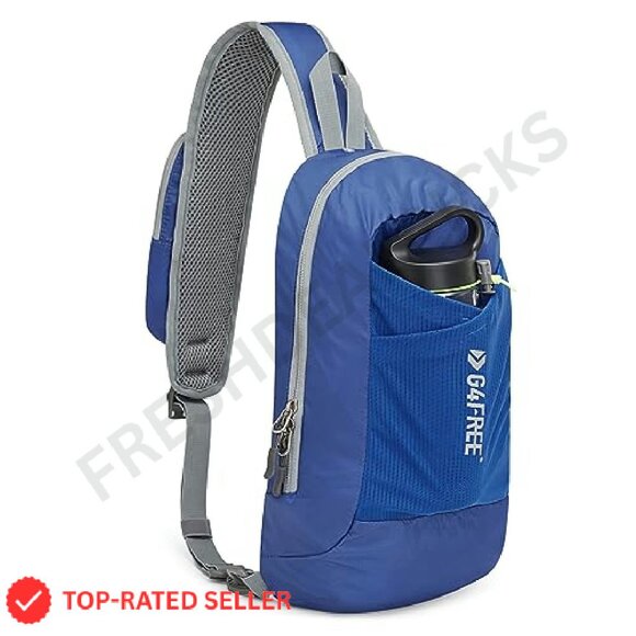 Lightweight Crossbody Sling Bag RFID Blocking Sporty Minimal Travel Backpack - Picture 2 of 7